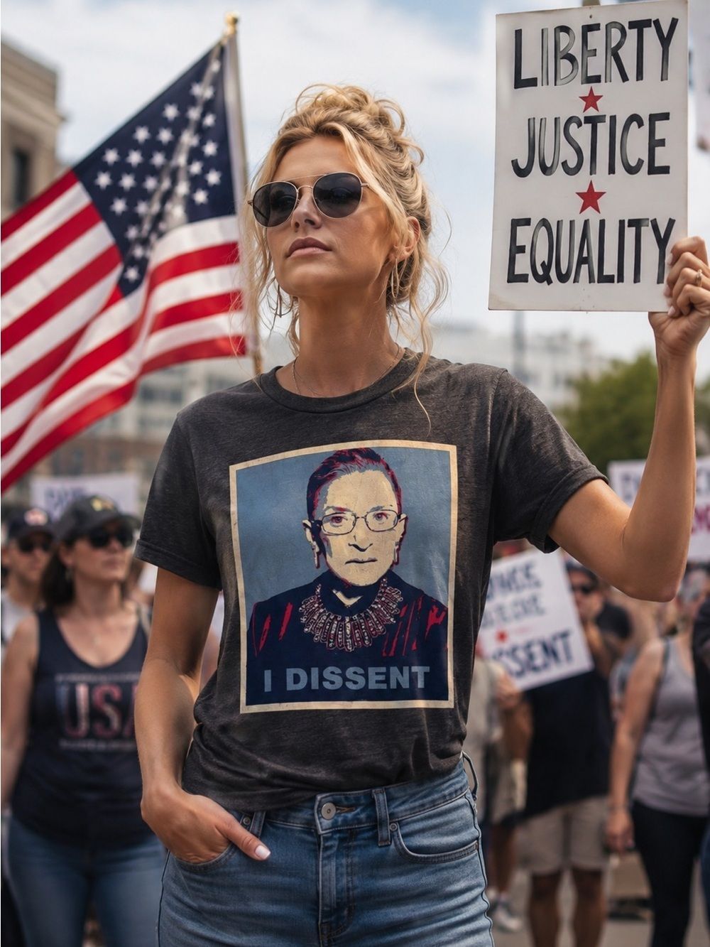 Ruth Bader Ginsburg “I Dissent” Graphic Tee – Size M